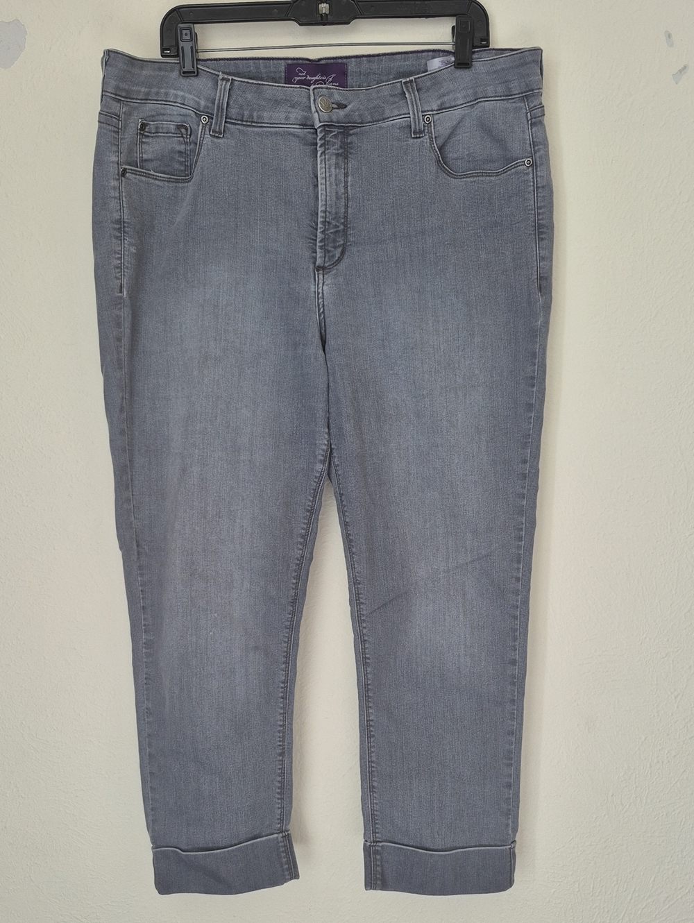 NYDJ Light Gray Cropped Ankle Jeans